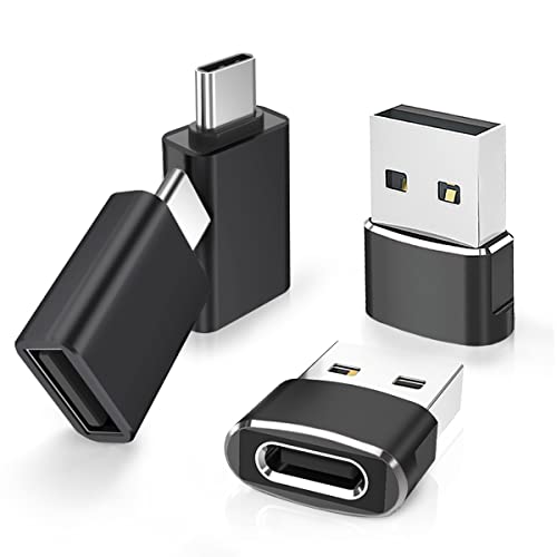 Elebase 4Pack USB to USB C Adapter&Type C Male to 3.0 Female Charger,Thunderbolt 4 to Type A OTG Converter for iPhone 16 15 14 Pro Max Plus,Mouse Keyboard,Galaxy S23 S24,MacBook,Apple Watch,CarPlay