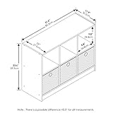 Furinno Basic 3x2 Cube Storage Bookcase Organizer with Bins, White/Light Blue