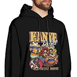 Men's Kanye Music West Pullover Hoodie Sweatshirt,Classic Long Sleeve Hooded Sweatshirts Hoodies for Men Teens with Graphic Design Black L