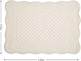 HOMBYS Quilted Placemats Set of 4 Washable-Rectangular Placemats for Kitchen Table-100% Cotton Fabric Rectangular Table Mats-Cotton, (Flax)