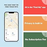 GPS Tracker for Dogs, 2 in 1 Pet Tracking Smart Collar (Only iOS), No Monthly Fee GPS Tracker Dog Collar, Real-time Location Comfortable PU Tracker Tag for Small, Medium Large Dogs(Locator Included)