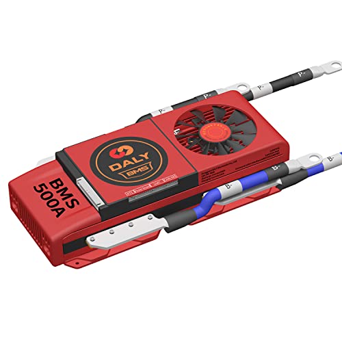 DALY Smart BMS 16S 48V LifePO4 PCB Protection Board with Balance Leads and Wireless Bluetooth Module for 16 Cells 48Volts Lithium Battery Pack(Smart BMS+RS485+CAN,500A Fan)