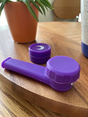Silicone Capped Purple Straw - Unbreakable Pocket Travel Size - Seal Cap For On The Go Storage