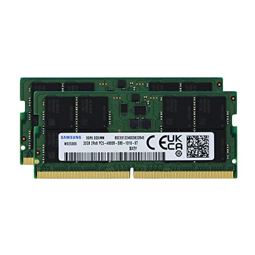 Factory Original 64GB (2x32GB) Compatible with Dell Latitude, Inspiron, XPS, Alienware Laptop Notebook DDR5 4800MHz PC5-38400 SODIMM 2Rx8 CL40 1.1v 262 Pin Memory Module Upgrade RAM Adamanta