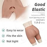 Silicone Butt Enhancer Pants Butt Shaper Control Open Crotch Shorts Padded Push Briefs for Woman Realistic Ass Cosplay,Wheat colored,one size