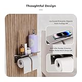 Double Toilet Paper Holder with Shelf, FreshGlow Large Tissue Holder Brushed Nickel, Wall Mount Commercial Toilet Paper Dispenser Phone Shelf Stainless Steel, Tissue Roll for Bathroom