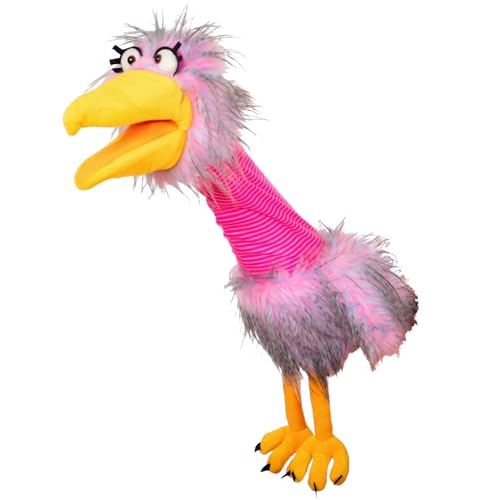 Living Puppets 21-Inch Plush Pink Bird Hand Puppet - Fine European Design, Ultra-Soft and Cuddly, Promotes Child Development, Safety Certified, Teacher-Recommended for Boys and Girls