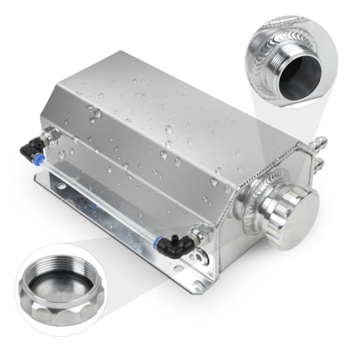 Coolant Overflow Tank Universal 2L Aluminum Coolant Reservoir with Level Indicator Radiator Overflow Tank Automotive Engine Cooling System Recovery Kits Compatible with Most Cars