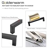 goldenwarm 22 Pack 5 Inch Black Cabinet Handles - Matte Black Drawer Pulls Stainless Steel - 128mm Cabinet Hardware Square Bar Modern Cabinet Pulls for Kitchen Bathroom Cupboard