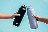 Ello Cooper 22oz Stainless Steel Water Bottle with Straw and Carry Handle, Double Walled and Vacuum Insulated Metal, Leak Proof Locking Lid with Soft Silicone Spout, Reusable, BPA Free, Halogen Blue