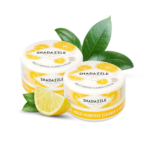 Shadazzle Natural All Purpose Cleaner and Polish – Eco friendly Multi-purpose Cleaning Product – Cleans & Polishes any washable surface (Lemon (2-Pack)