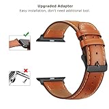 Tasikar Bands Compatible with Apple Watch Band 49mm 46mm 45mm 44mm 42mm Men Genuine Leather Replacement Bands Compatible with Apple Watch Ultra 2 SE Series 10 9 8 7 6 5 4 3 2 1, Classic Brown