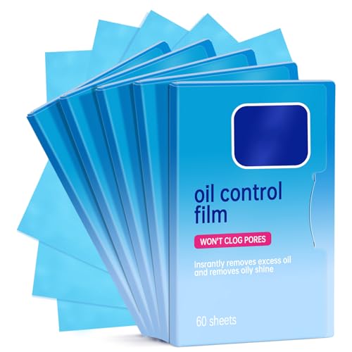 5 Packs Oil Blotting Papers for Face (300 Sheets) - Oil Absorbing Blotting Sheets for Oily Skin, Makeup-Friendly & Portable Oil Wipes