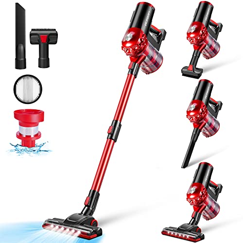 elezon A200 Cordless Vacuum Cleaner Rechargeable, Powerful Multi Cyclone Bagless Vacuum with HEPA Filter, Lightweight Portable Stick Handheld Vacuum Cleaner for Home Hardwood Floor Tile