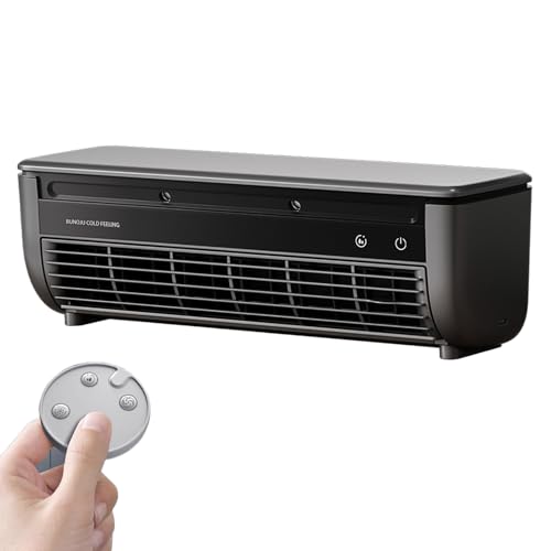 Edon Mini Portable Air Conditioner, Portable Cooling Air-Conditioning Fan, No Drilling Kitchen Wall Wireless Charging Air Conditioner Fan, Ice Mist Ions, Rapid Cooling, for Home Kitchen (Black)