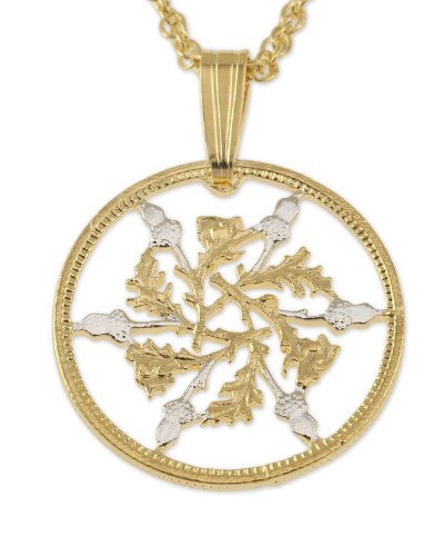 Great Britain Pendant & Necklace, British Six Pence Cut Coin