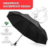 Repel Umbrella Windproof Travel Umbrellas for Rain - Easy Auto Open Close, Durable & Compact Umbrella, Strong Fiberglass Frame, Waterproof Canopy - Backpack, Purse, Portable Umbrella for Travel