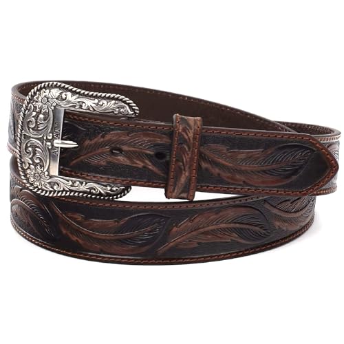 ARIAT Men's Feather Embosed Belt, Tan, 40