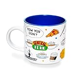 Friends Icons Ceramic Coffee Mug | Large Cup For Espresso, Tea | Holds 13 Ounces