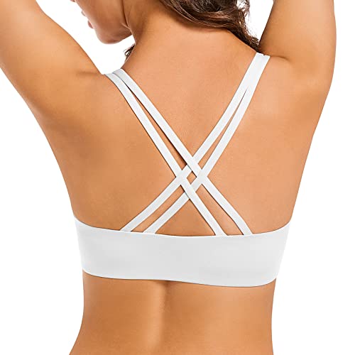 Upushall Women's Push Up Racerback Bra Front Closure Thick Padded Seamless Criss-Cross Back Underwire Bra Add Two Cup White 34E
