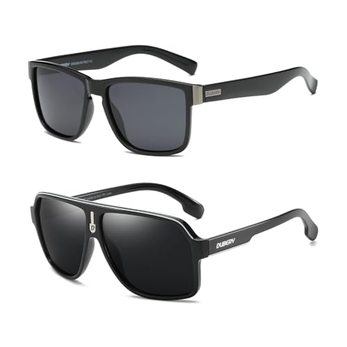 DUBERY Vintage Polarized Sunglasses D518+Mens Oversized Aviator Sunglasses Shades D103