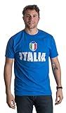 Ann Arbor T-shirt Co. Italia | Italy Azzurri Futbol (Italian National Soccer) Vintage-Look T-Shirt-Blue-X-Large