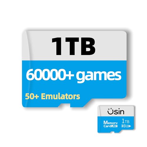 Usin Game Card for Anbernic Console, 128GB/256GB/512GB/etc Storage, Up to 60000+ Games, 50+ Emulators, Compatible with RG353V/RG351V/RG503/RG353P/RG353M/RGARC (1, TB)