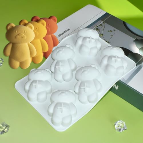 mostsom 3D Bear Shape Silicone Molds for Baking Mousse Cake, Fondant Mold, French Dessert, Pastry Chocolate Mould, Soap, and Ice Cream, Baking Mold for Cakes (B_ Bear)
