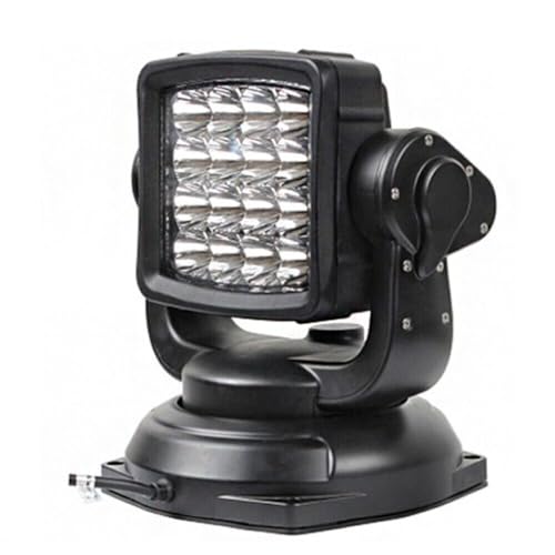 360° Rotating Searchlight, Wireless Remote Controller 10-30V LED Spotlight Remote Controlled Spot Light Marine Searchlight for Trucks, Boats, Cars and Marine Camping Lighting 80W