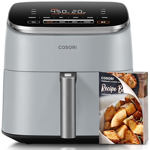 COSORI Air Fryer 9-in-1, Compact & Large 6-Qt, Fast Turbo Modes, 90-450°F Even Results, Precision Heating, Up to 95% Less Oil*, Roast, Bake, Dry, Reheat, Frozen, Broil, Proof, 120V, TurboBlaze