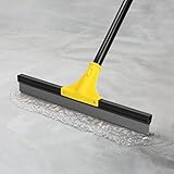 Squeegee Broom for Floor, 18'' Heavy Duty Rubber Wiper with 60'' Long Handle for Bathroom Tile, Garage Concrete, Deck, Shower Glass, Window Cleaning