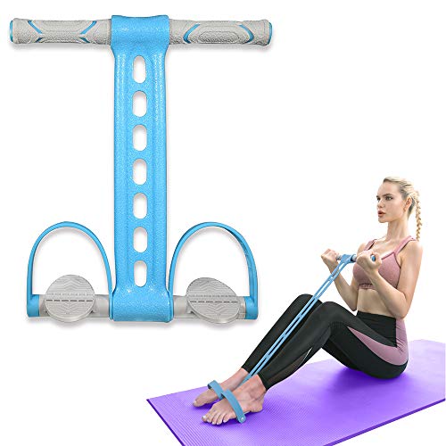 Yoga Pedal Resistance Band Elastic Pull Rope Fitness Sit-up Exercise Equipment at Home Gym Arm Abs Workout Equipment Leg Stretching Equipment Blue
