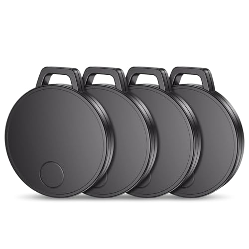 SwiftFinder Keys Finder, Bluetooth Tracker and Item Locator for Keys, Bags, and More; Android and iOS Compatible, Phone Finder, Water Resistance, Replaceable Battery, 4-Pack