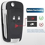 Keyecu 2 Pack Replacement Smart Remote Car Key Fob for Chevrolet Spark 2013 2014 2015 A2GM3AFUS03 95989830/95233524 315MHz ID46 Chip 3 Buttons