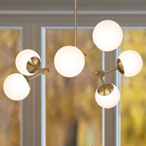 Urban Ambiance Luxury Minimalist Chandelier, Large Size: 12.5''H x 33.5''W, with Modern Style Elements, Brushed Bronze Finish, UHP4624 from The Cologne Collection