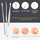 Pimple Popper Tool Kit - Boxoyx 10 Pcs Blackhead Remover Comedone Extractor Kit with Metal Case for Quick and Easy Removal of Pimples, Blackheads, Zit Removing, Forehead,Facial and Nose(Silver)