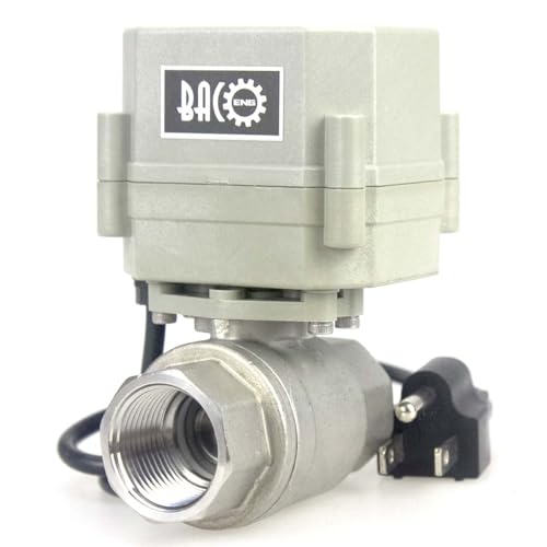 BACOENG Motorized Ball Valve, 3/4" DN20 Electrical Ball Valve, 2 Way 110VAC Stainless Steel Electric Water Valve