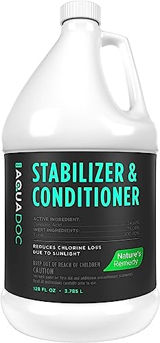 Pool Stabilizer and Conditioner for Swimming Pools - Maximum Strength Swimming Pool Conditioner and Cyanuric Acid for Pools - Helps with Pool Water Evaporation - AquaDoc Pool Supplies