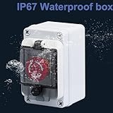 Emergency Stop Button with Box, Emergency Shut Off Switch E-Stop Push Button Switches Box Waterproof for Outdoor use, IP67 660V 10A