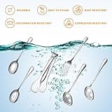 Serving Utensils Set for Partie, Silver Stainless Steel Metal Serveware Large Serving Spoons, Slotted Spoons, Forks, Tongs, Soup and Skimmer Spoon, Cake Server for Buffet, Catering, Entertaining 15pcs