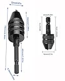 RZJZGZ 3 Pcs Keyless Drill Chuck Bit 1/4 Inch Hex Shank Keyless Drill Chuck Conversion Tool,0.3-6.5 mm&0.3-3.6 mm&0.8-8mm Quick Screwdriver Drill Adapter for Micro Drill Bit