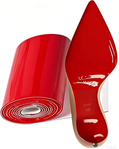 CZBYXA12 Red Bottom Shoe Sole Protector,Sole Guard - Non-Slip Shoe Pads | Compatible with Christian Louboutin Heels | Smooth Surface Traction | Scratch Prevention(4.5 in*40 in Mirror Red)