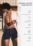 Separatec Cotton Dual Pouch Men's Underwear Comfortable Soft Breathable Everyday Boxer Briefs for men 7 Pack(M, Black)