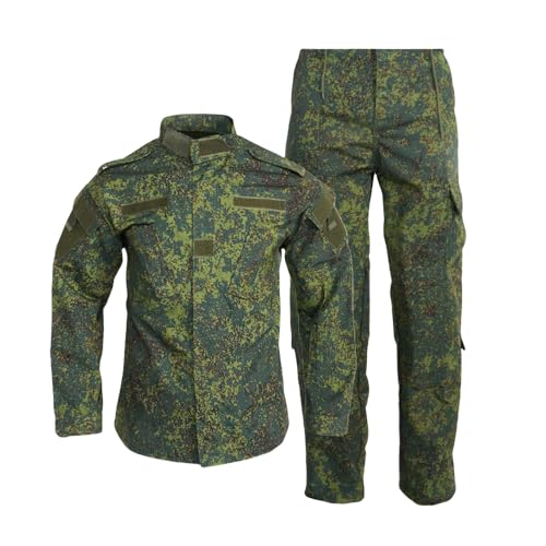 ACU II Tactical Training Suit, Military Style Camouflage Uniform Set, Long Sleeve Jacket and Pants, Windproof Outdoor Wear (little green men, medium)