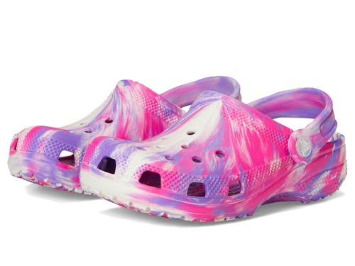 Crocs Classic Glow in The Dark Clogs (Little Big Kid), Pink Crush/Multi, 1 US Unisex