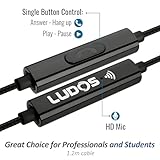 Ludos Clamor Wired Earbuds in-Ear Headphones, 5 Years Warranty, Earphones with Microphone, Noise Isolating Ear Buds for School, Kids, Women, Small Ear