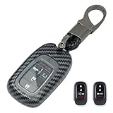 For Honda Key Fob Cover,Premium Hard ABS Carbon Fiber Pattern Key Fob Case for 2022 2023 2024 Honda Civic, Accord, Pilot, CR-V, XR-V, HR-V, City, with Keychain