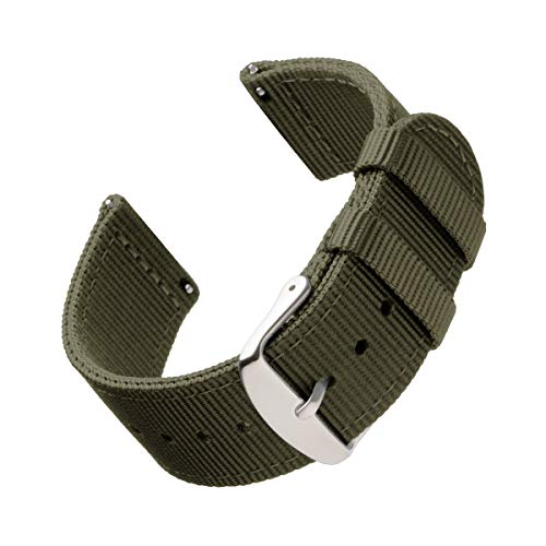 Archer Watch Straps - Premium Nylon Quick Release Watch Bands (Olive, 22mm)