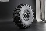 Chanmoo 2.2 RC Crawler Tires Soft Rubber Mud Snow Swamper Tyres OD 150mm For 1/10 RC Rock Crawler Car Axial SCX10 90047 D90 TF2 Tamiya CC01 Traxxas TRX4 2.2 inch Beadlock Wheel Rims 4PCS