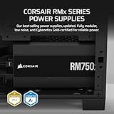 CORSAIR RM750x Fully Modular Low-Noise ATX Power Supply – ATX 3.1 Compliant – PCIe 5.1 Support – Cybenetics Gold Efficiency – Native 12V-2x6 Connector – Black